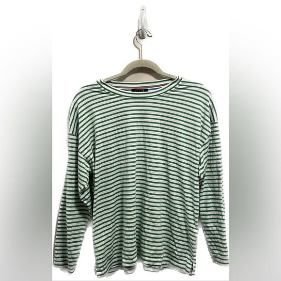 AYR Tops - AYR green striped long sleeved shirt "the french fry tee" size XL